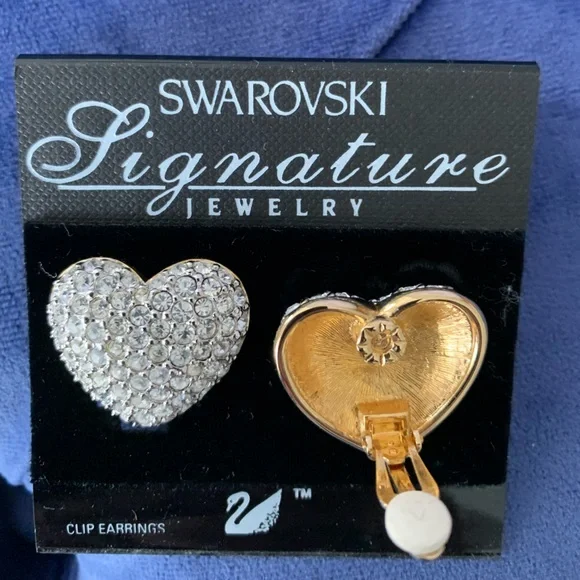 Swarovski Heart Clip Earrings